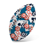 Casino Poker Pattern Print Rugby Ball