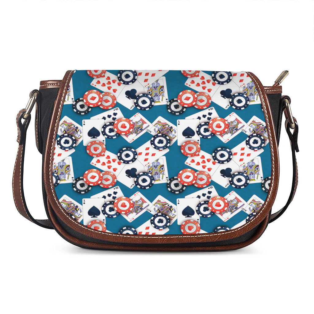 Casino Poker Pattern Print Saddle Bag