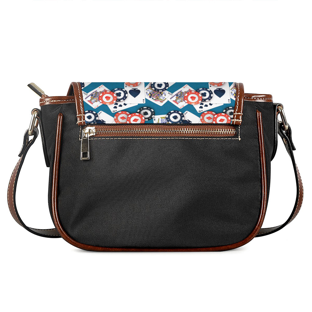 Casino Poker Pattern Print Saddle Bag