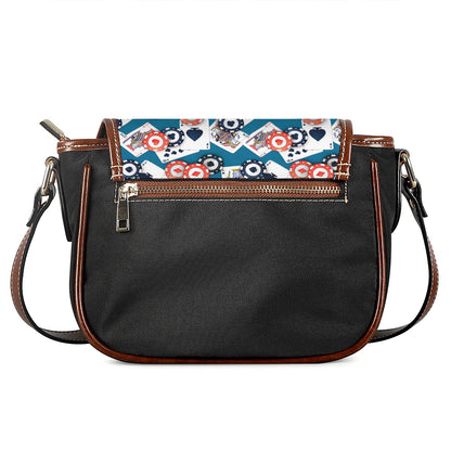 Casino Poker Pattern Print Saddle Bag