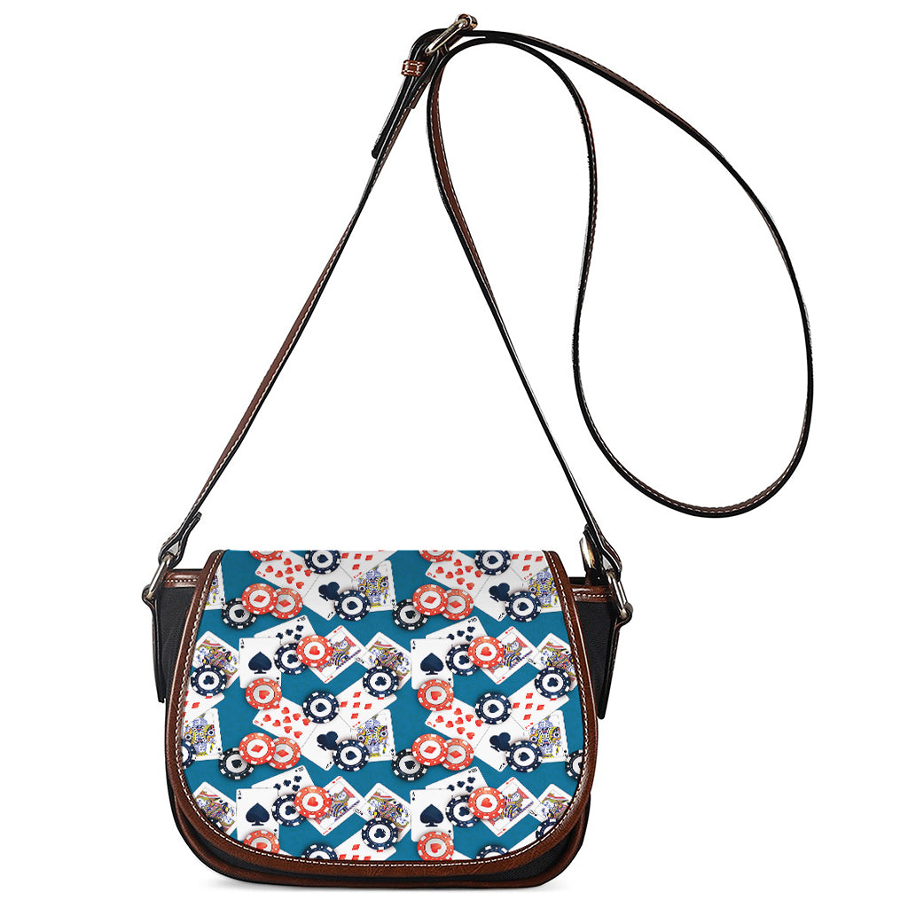 Casino Poker Pattern Print Saddle Bag