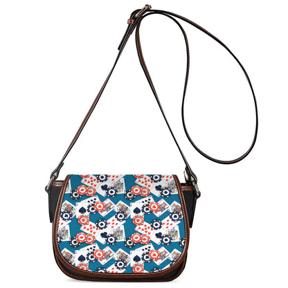 Casino Poker Pattern Print Saddle Bag