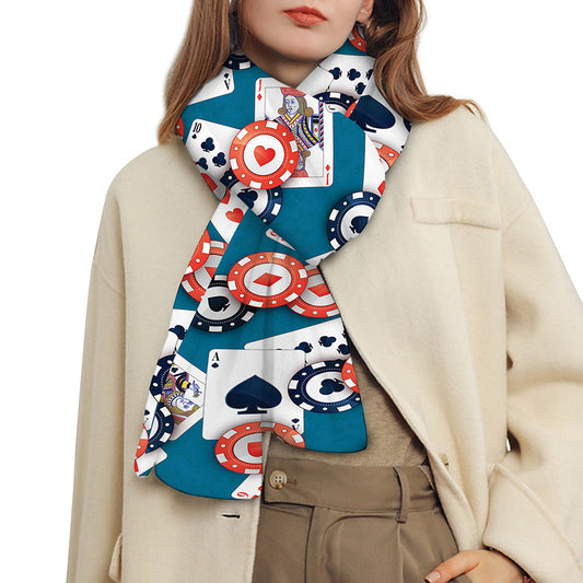 Casino Poker Pattern Print Scarf