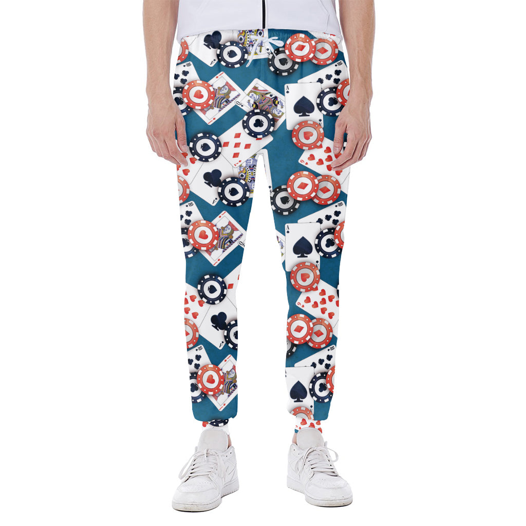 Casino Poker Pattern Print Scuba Joggers