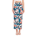 Casino Poker Pattern Print Side Slit Maxi Skirt