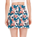 Casino Poker Pattern Print Side Slit Mini Skirt
