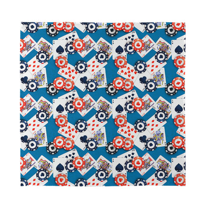 Casino Poker Pattern Print Silk Bandana