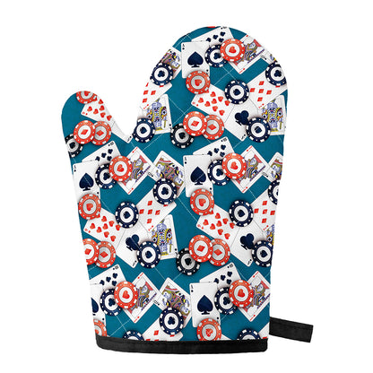 Casino Poker Pattern Print Single Oven Mitt