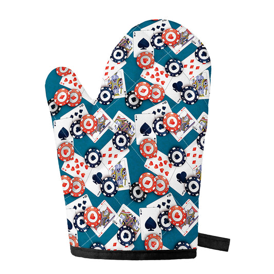 Casino Poker Pattern Print Single Oven Mitt