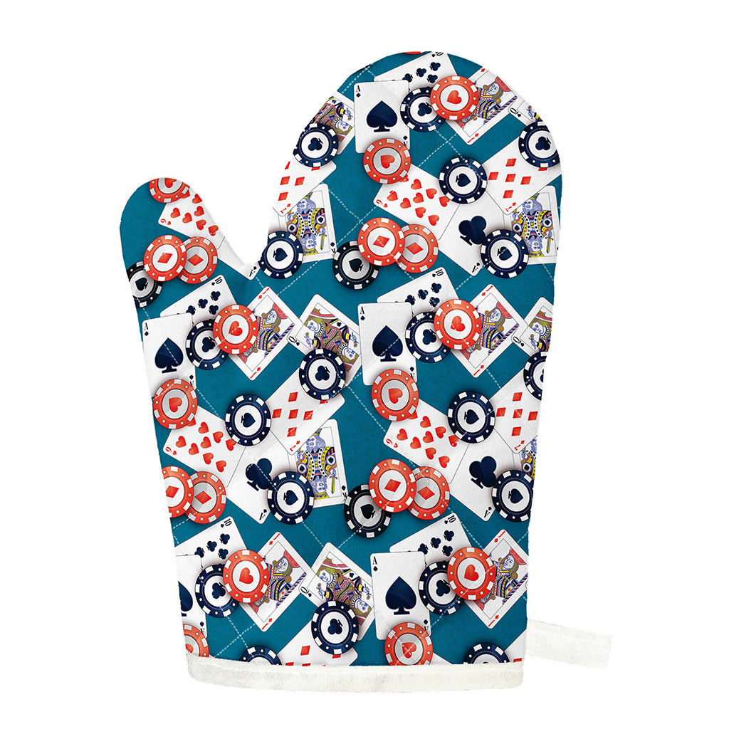 Casino Poker Pattern Print Single Oven Mitt