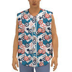 Casino Poker Pattern Print Sleeveless Baseball Jersey