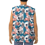 Casino Poker Pattern Print Sleeveless Baseball Jersey