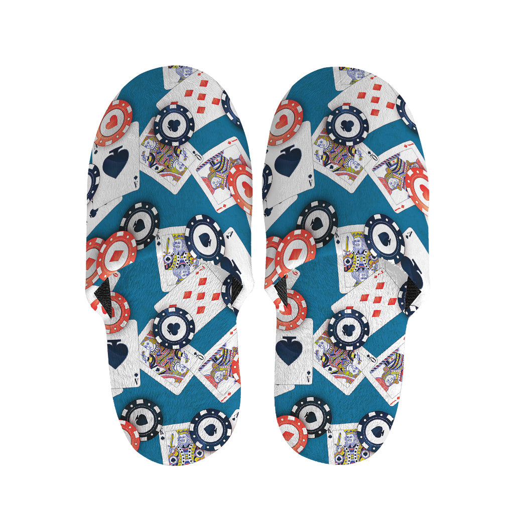 Casino Poker Pattern Print Slippers