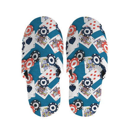 Casino Poker Pattern Print Slippers