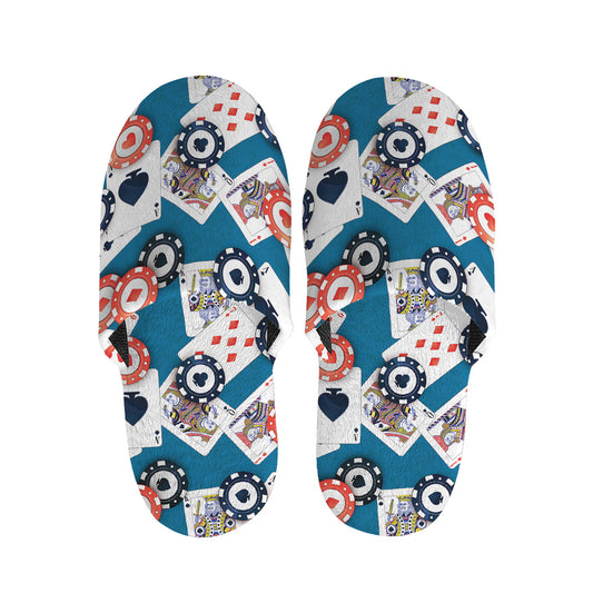 Casino Poker Pattern Print Slippers