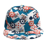 Casino Poker Pattern Print Snapback Cap