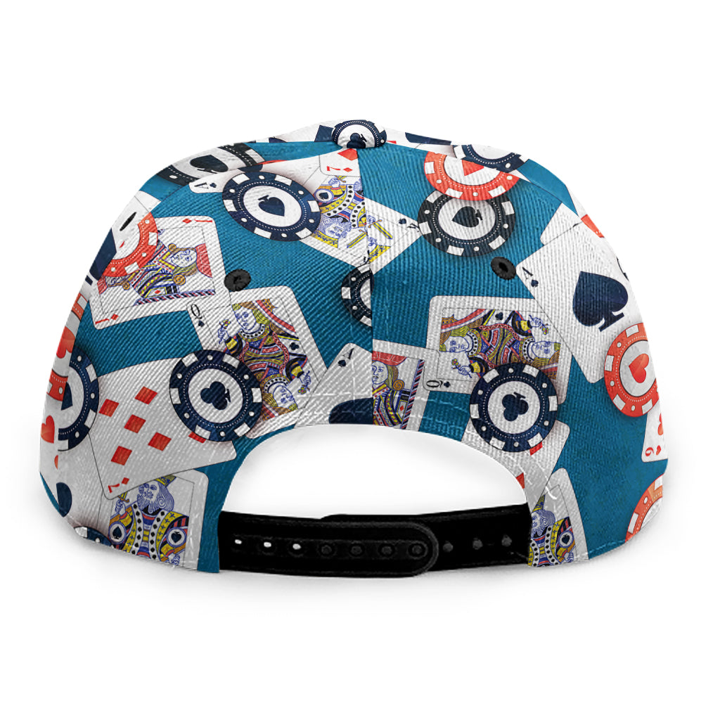 Casino Poker Pattern Print Snapback Cap