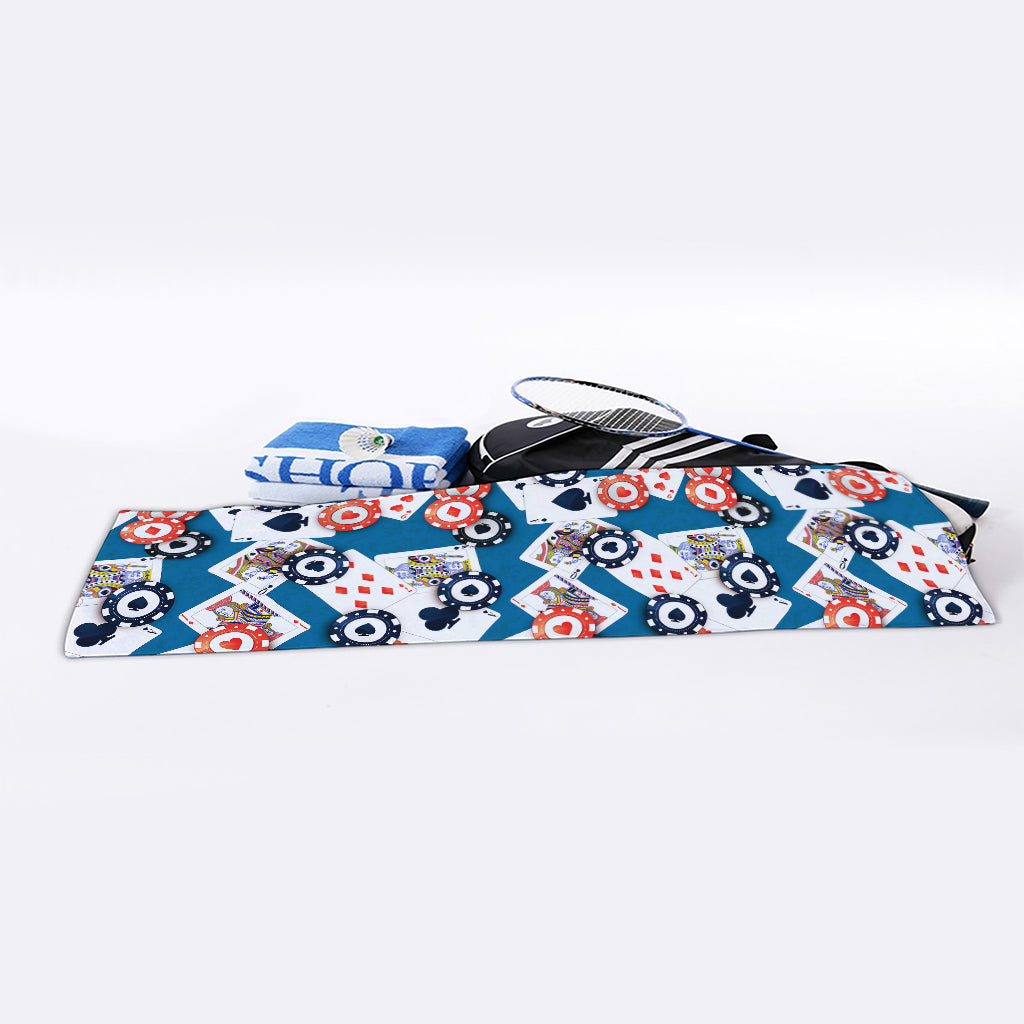 Casino Poker Pattern Print Sports Towel