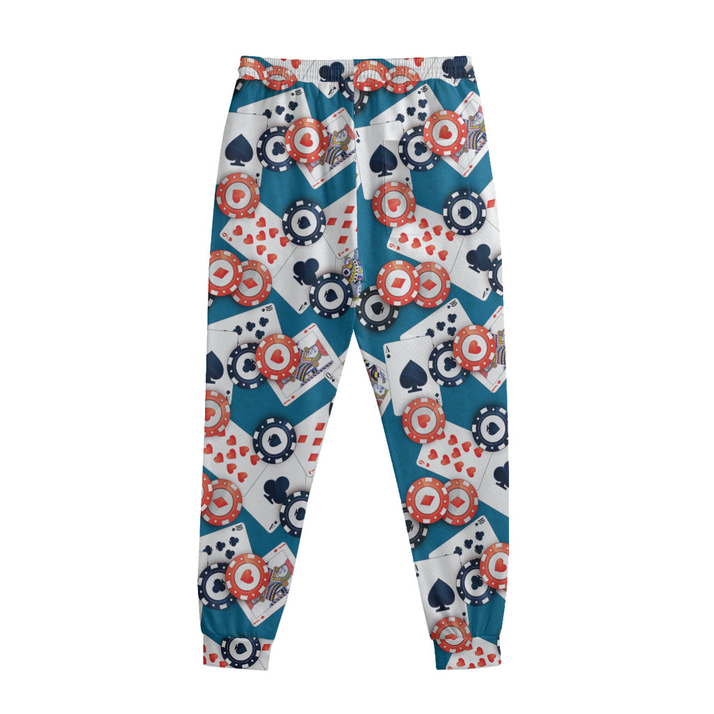 Casino Poker Pattern Print Sweatpants