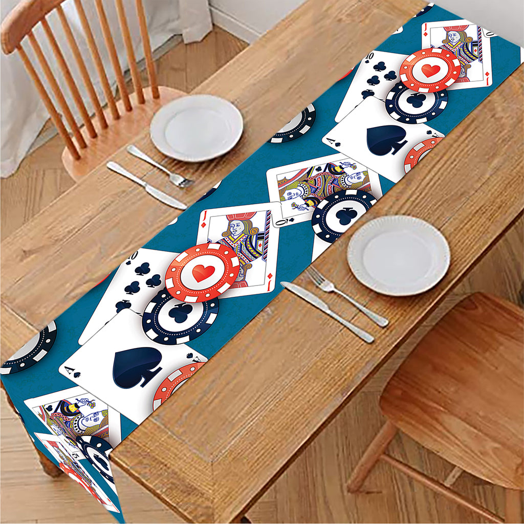 Casino Poker Pattern Print Table Runner