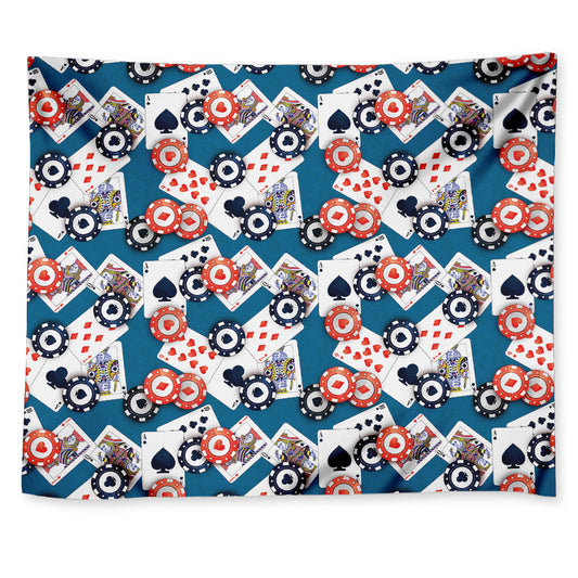 Casino Poker Pattern Print Tapestry
