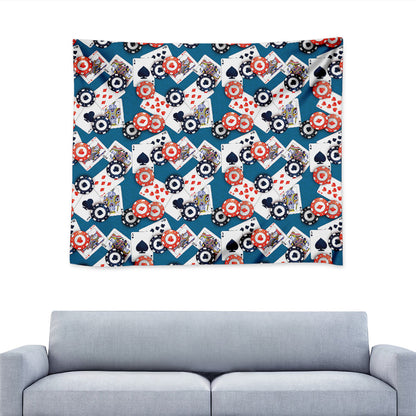 Casino Poker Pattern Print Tapestry