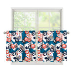 Casino Poker Pattern Print Tier Curtains