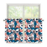 Casino Poker Pattern Print Tier Curtains