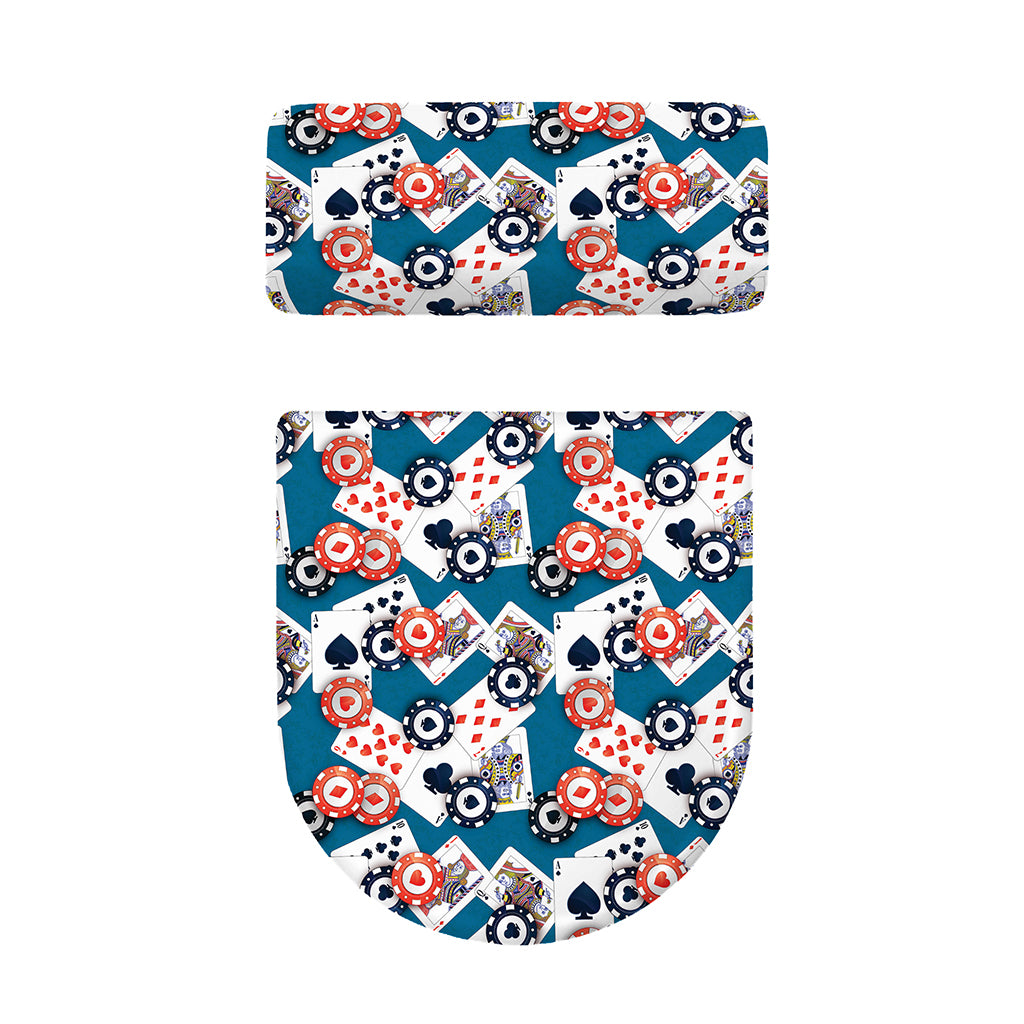 Casino Poker Pattern Print Toilet Lid And Tank Cover Set