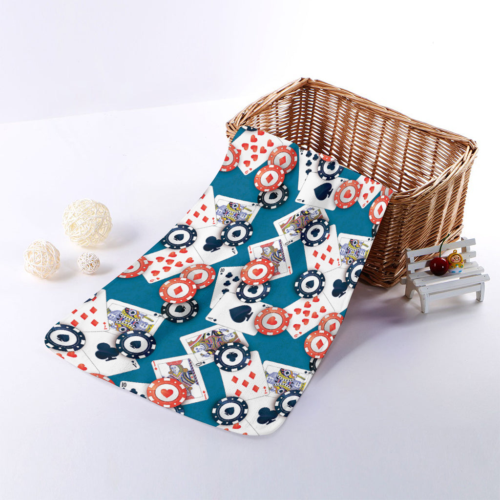 Casino Poker Pattern Print Towel