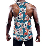 Casino Poker Pattern Print Training Tank Top