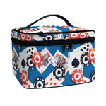 Casino Poker Pattern Print Travel Makeup Bag
