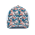 Casino Poker Pattern Print White Mesh Trucker Hat