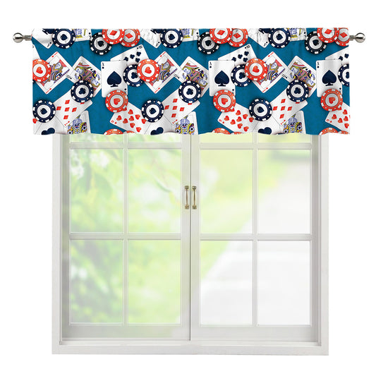 Casino Poker Pattern Print Window Valance