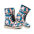 Casino Poker Pattern Print Winter Boots