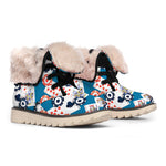 Casino Poker Pattern Print Winter Boots