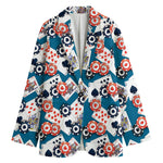 Casino Poker Pattern Print Women's Blazer