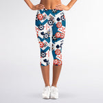 Casino Poker Pattern Print Women's Capri Leggings