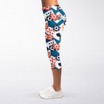 Casino Poker Pattern Print Women's Capri Leggings