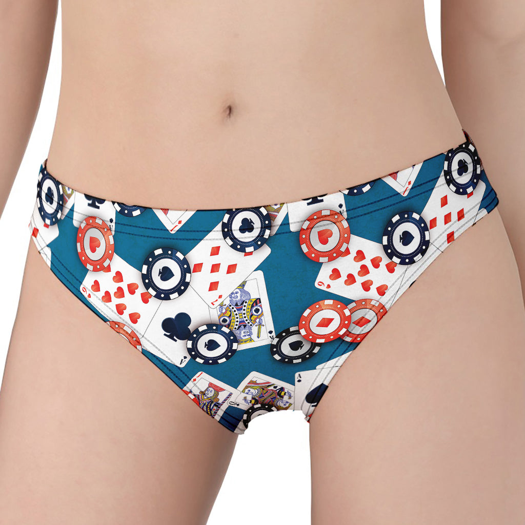 Casino Poker Pattern Print Women's Panties