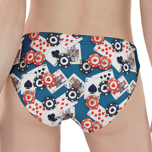 Casino Poker Pattern Print Women's Panties