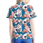 Casino Poker Pattern Print Women's Polo Shirt