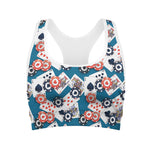 Casino Poker Pattern Print Women's Sports Bra