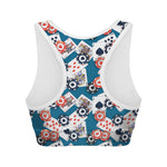 Casino Poker Pattern Print Women's Sports Bra