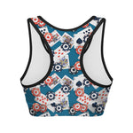 Casino Poker Pattern Print Women's Sports Bra