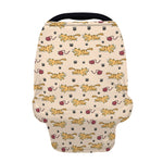 Cat And Yarn Ball Pattern Print Baby Seat Cover