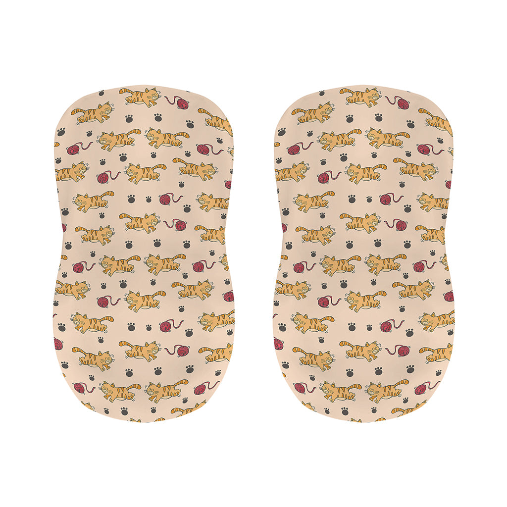 Cat And Yarn Ball Pattern Print Bar Stool Covers