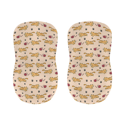 Cat And Yarn Ball Pattern Print Bar Stool Covers