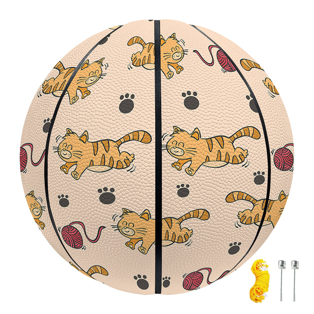 Cat And Yarn Ball Pattern Print Basketball