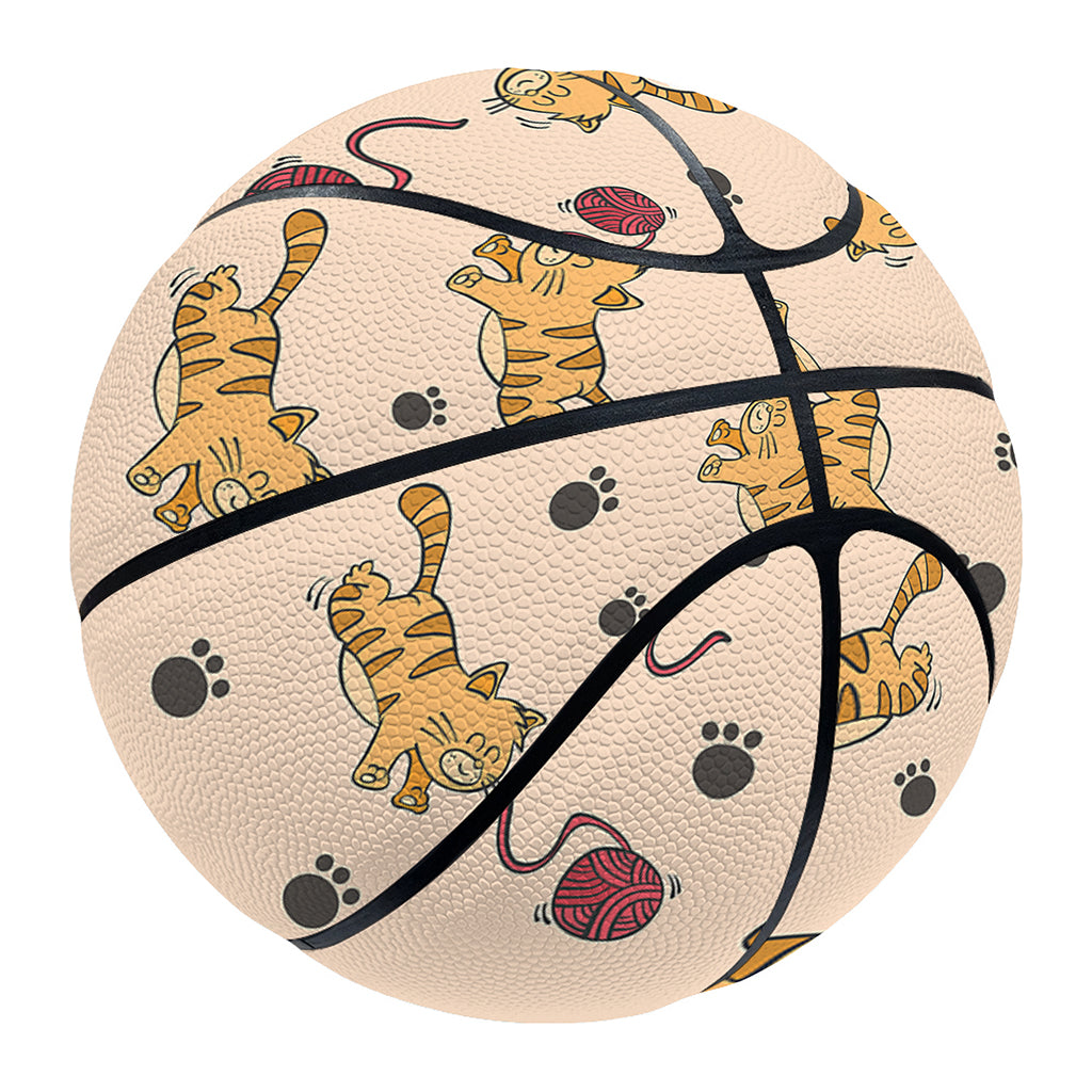 Cat And Yarn Ball Pattern Print Basketball